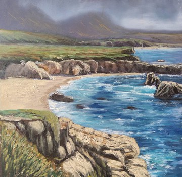 海灘繪畫海景原創藝術海洋場景藝術品加拉帕塔紐西蘭