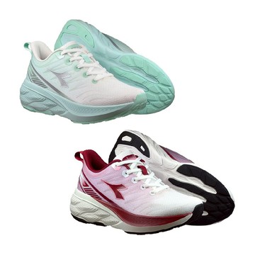 DIADORA迪亞多那 勁速輕量慢跑鞋 女運動鞋 女鞋 透氣 舒適 緩衝 厚底 吸震 回彈 足弓支撐 止滑 白綠 白紅