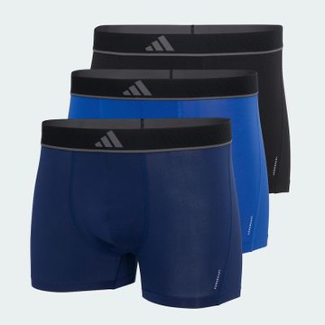 adidas M ACTIVE MICRO FLEX ECO TRUNK 3 PAIRS 男士 再生彈力運動平口褲三件組-深藍／皇家藍／黑