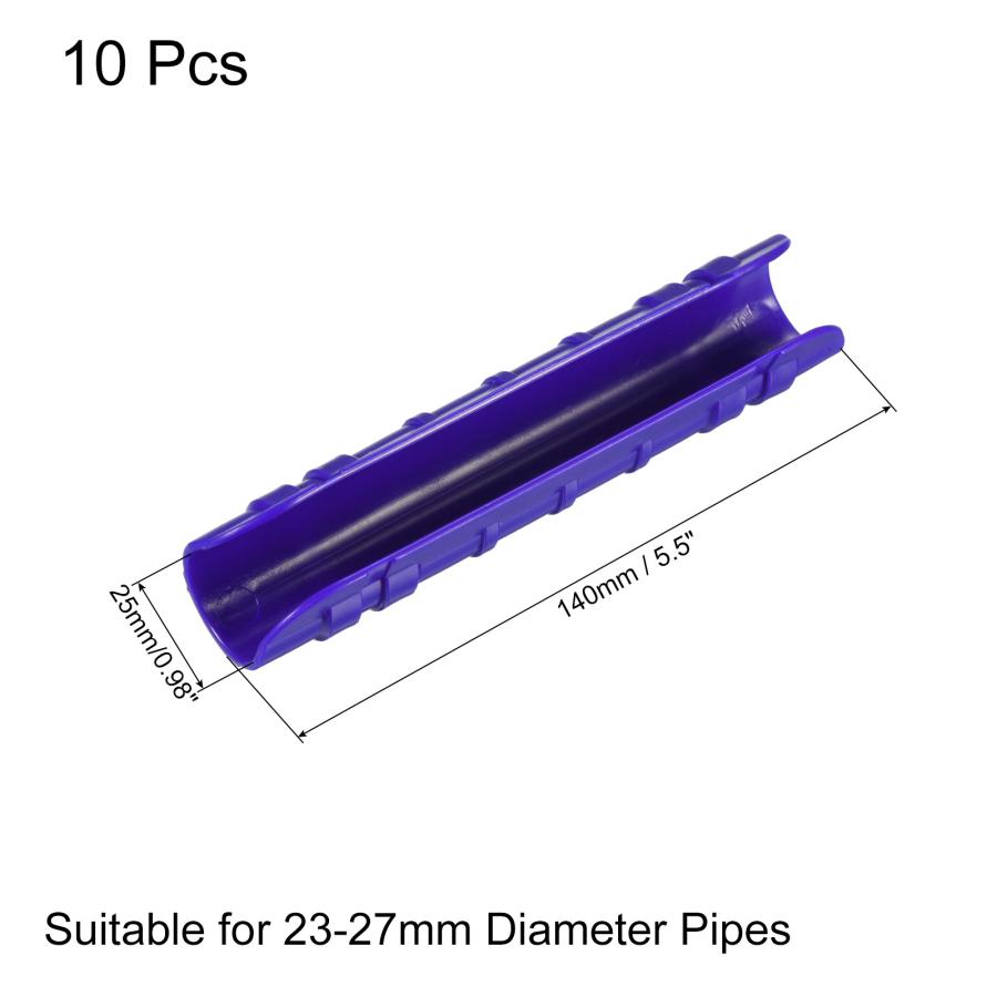 uxcell 温室フレームパイプクランプ プラスチック フィルム管クリップコネクター 庭用 日よけネット 固定式 25mm内径 ダークブルー 10個