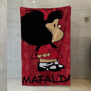 瑪法達Mafalda卡通單面法蘭絨毛毯午睡毯子保暖沙發毯柔軟