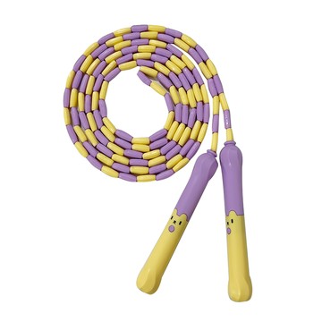 OMG 兒童初學竹節跳繩 初學專用可調節跳繩  繩長2.8m  茉莉黃紫  1個