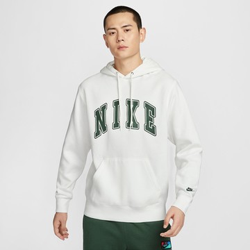 NIKE 長袖上衣 男款 帽T 運動 AS M NK CLUB BB PO HDY AR 白 FZ0872-133