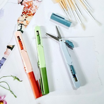 [沐沐屋]創意文具 二用美工刀 剪刀^0222