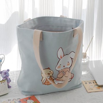 高中學生上課可愛帆布包拎書袋