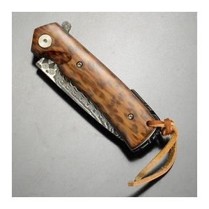 BNB KNIVES 折りたたみナイフ SNAKEWOOD FLIPPER ダマスカス BNB388101S