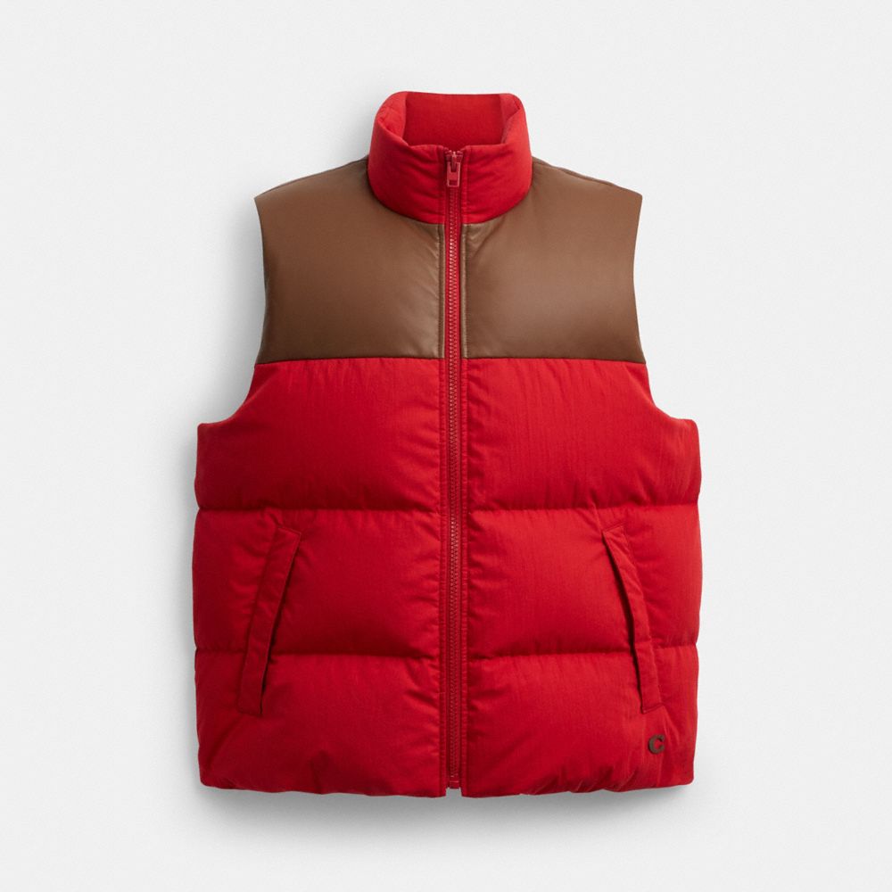 混合材質羽絨背心