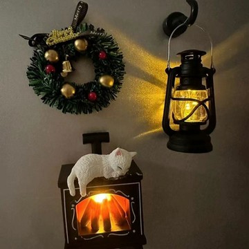 🎄聖誕節冰箱貼🎄 聖誕節日裝飾品 壁爐冰箱貼 發光冰箱貼 花圈冰箱貼 氛圍創意裝飾 磁吸掛件 耶誕節日佈置 聖誕禮物