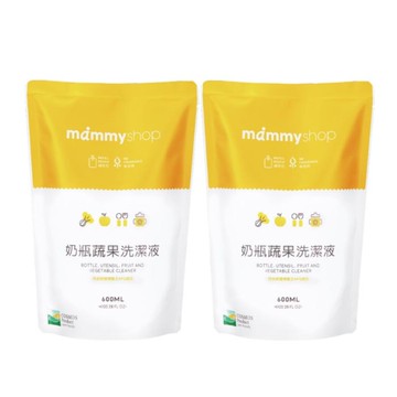 媽咪小站 奶瓶蔬果洗潔液補充包 600mlx2|奶清劑|奶瓶清潔