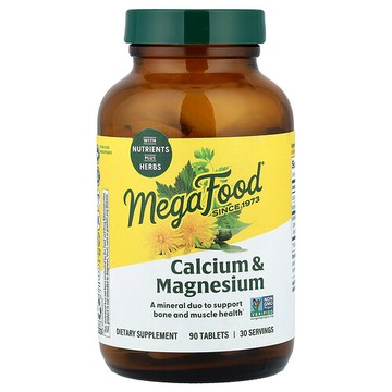 MegaFood, 鈣與鎂，90 片