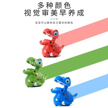 趣味按壓恐龍 酷跑恐龍 好施力適合小孩 恐龍玩具車 恐龍車