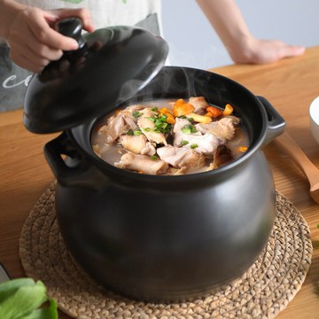 純黑耐高溫砂鍋帶蓋多尺寸煤氣爐適用款嬰兒奶鍋湯煲立煲