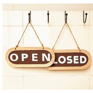 英文雙面掛牌 開店告示牌 賣家必備 開店營業中掛牌 休息中 OPEN CLOSED 告示牌 開店必備 營業牌 歡迎光臨牌