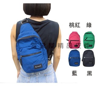 限時 滿3千賺10%點數↘ | ~雪黛屋~KAWASAKI 單後背包小容量可8吋電腦單左右肩斜背反向背為胸前包進口超輕量防水尼龍布全齡男女適HKA197