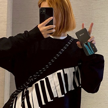 vintage黑色衛衣女春秋薄款設計感小眾寬松bf慵懶風上衣ins潮