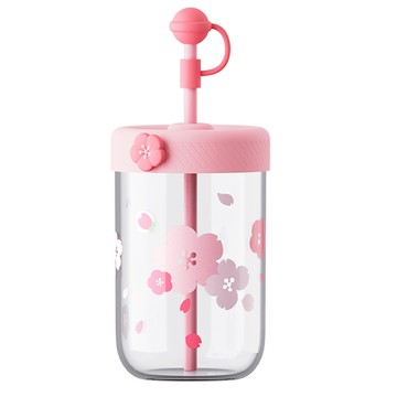 KISS KISS FISH KKF 玻璃吸管杯 500ml - 櫻花