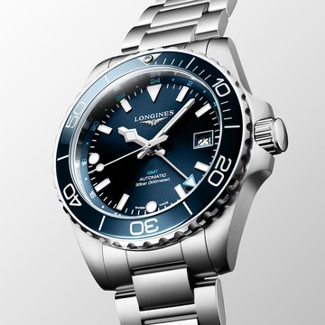 LONGINES 浪琴 HydroConquest 深海征服者 GMT 陶瓷潛水機械錶-41mm L3.790.4.96.6