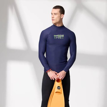 莫妮娜 台灣製 長袖防曬 水母衣(男女適穿)中性款 藍色 -M