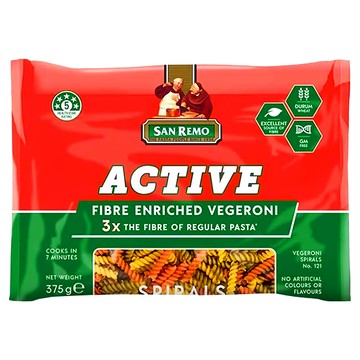 SAN REMO 蔬菜螺絲麵  375g  1包