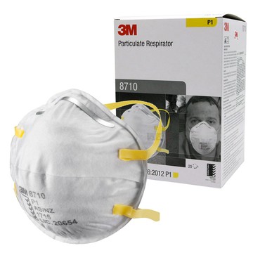 3M 8710 P1 頭戴式防護口罩 20片/盒 (研磨、工業/建築粉塵環境適用)