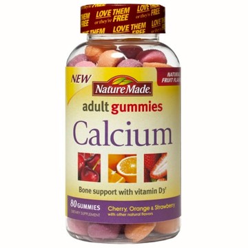 Calcium Adult Gummies with Vitamin D3 80 Gummies by Nature Made