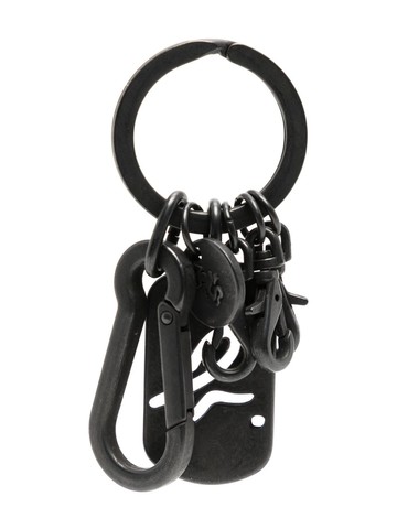 agnès b. - cut-out logo detail keychain - unisex - Metal - One Size - Black