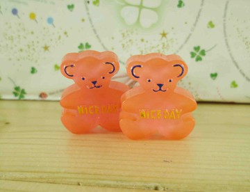 【震撼精品百貨】泰迪熊 Teddy Bear 2入髮束-亮桃粉 震撼日式精品百貨