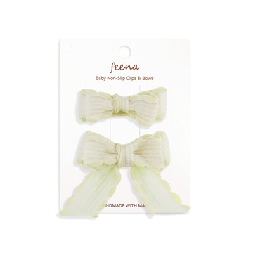 Feena - No.16蝴蝶結髮夾-白