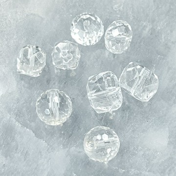 【療手作】白水晶 高品激光料 7A方型 盤珠 桶珠 切割珠 車輪珠 造型白水晶疊珠