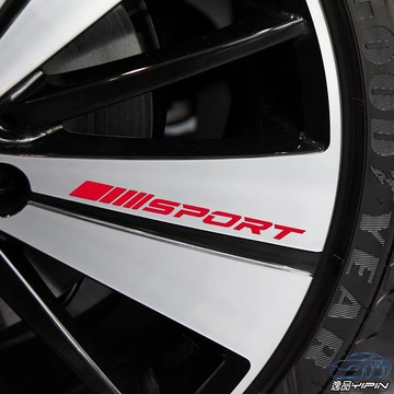 【逸品汽車百貨】車用 SPORT 鋁圈貼紙 4入裝 防水貼紙 反光貼紙 鋼圈貼紙 運動版貼紙