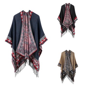 菱形流蘇熱賣女兩面可用度假披肩