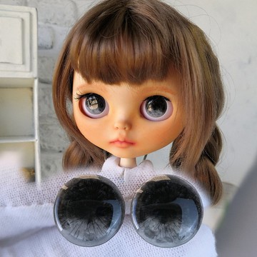 深灰色 3D 眼片 14 毫米，定制 Blythe 娃娃眼片