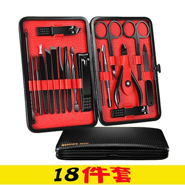 萬事順指甲刀套裝家用指甲剪套裝指甲鉗修腳18件套不銹鋼修甲刀