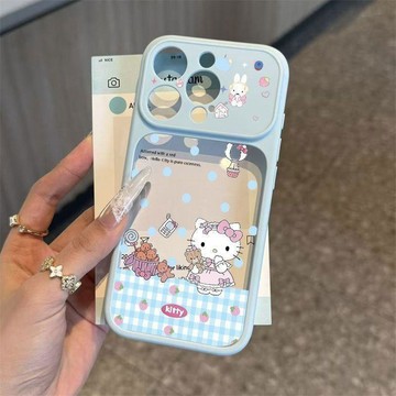🌸臺灣出貨🎉格紋kt貓適用蘋果17promax手機殼iPhone16秒變二合一15/14個性13