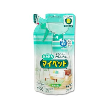 KAO 日本多用途居家去汙鹼性泡沫噴霧萬用清潔劑補充包350ml/淺綠袋-綠茶香(本品僅有補充包)