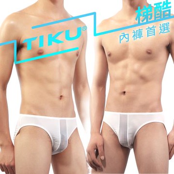 TIKU 梯酷 - 透氣網料 性感透氣三角男內褲 -白 (WP1720)