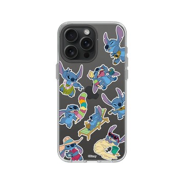 iPhone 15 Pro Max Clear 透明 - 迪士尼-史迪奇 Disney Stitch - 貼紙系列-夏威夷舞蹈