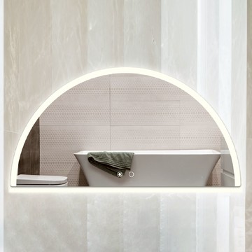 半月造型鏡 智慧除霧LED燈(4000K)+雙觸開關  F108-MZ728C