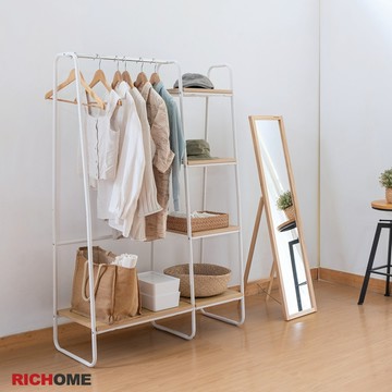 RICHOME 桑妮衣櫥架 2色可選 掛衣架 衣架 開放式衣架 開放式衣櫥 玄關架 衣帽架 衣櫥 吊衣架 WA216