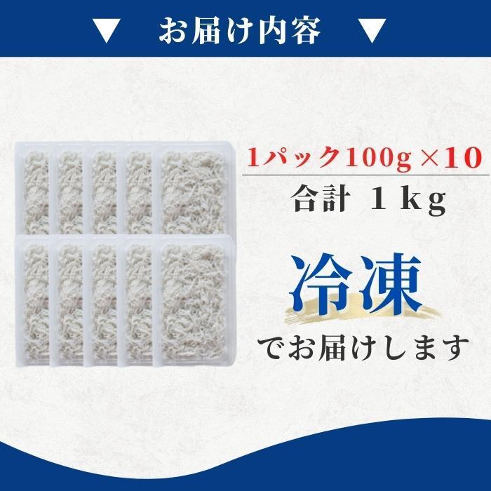 駿河湾産 釜揚げしらす「駿河湾産 釜揚げシラス 1kg」しらす 釜揚げ 産地直送 小分け 送料無料(本州のみ)