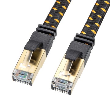 網線8類扁尼龍cat8雙屏蔽千兆電腦寬帶路由器連接線高速