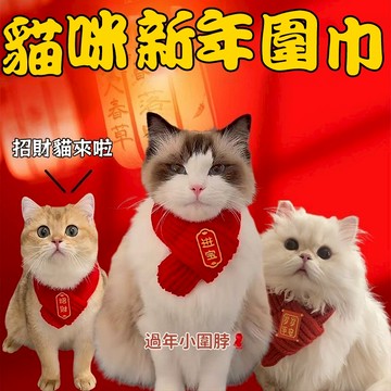 【台灣熱賣】🚀 寵物新年圍巾 貓咪圍脖 狗狗冬天圍巾 寵物保暖圍脖 寵物飾品 招財圍巾 貓圍巾 狗圍巾 寵物生活用品