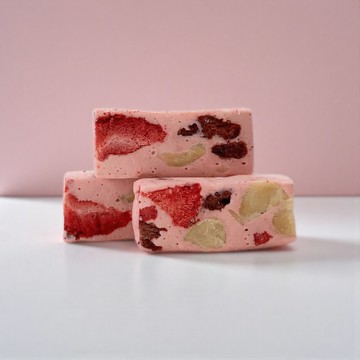 草莓紅寶石牛軋糖 (夏威夷果仁) 生日禮物 伴手禮 蛋奶素