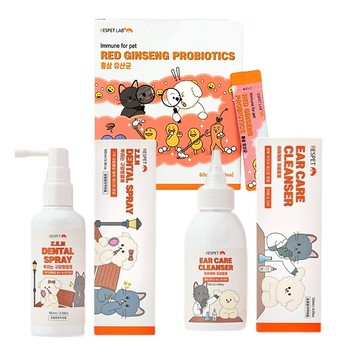 【韓國原裝 RESPET】 寵物護理保健組 寵物護耳潔耳液 寵物紅蔘益生菌  寵物潔牙噴霧 益生菌 洗耳液  貓狗通用
