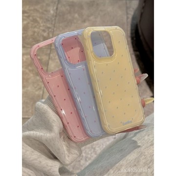 【新款熱銷】粉底紅色波點蘋果16手機殻iphone15promax14plus13軟殻12防摔11xr