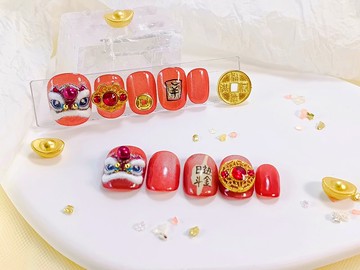 【YUE】舞獅招財-紅金喜慶立體穿戴甲