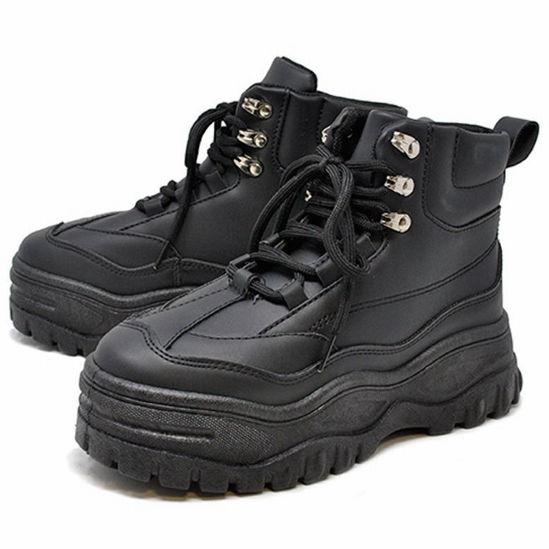 ハイカット 厚底 スニーカー 1962 黒 レディース ダッドスニーカー シューズ ブラック 美脚 おしゃれ 韓国 ボリュームソール 通販 Lineポイント最大0 5 Get Lineショッピング