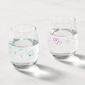 日本富硝子｜變色水鑽圓水杯 - 心動對杯組 (2件式) - 禮盒組 (240ml)
