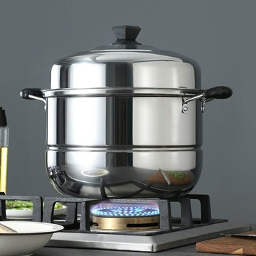 【可開發票】加厚大號蒸鍋不鏽鋼雙層家用二層蒸饃鋼筋鍋湯鍋電磁爐煤氣灶鍋具