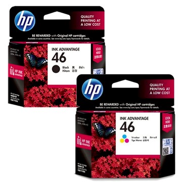 滿額現折180★【請先詢問貨況】HP No.46 原廠黑色+彩色墨水匣 (CZ637AA+CZ638AA) 適用 DeskJet 2029 / 4729